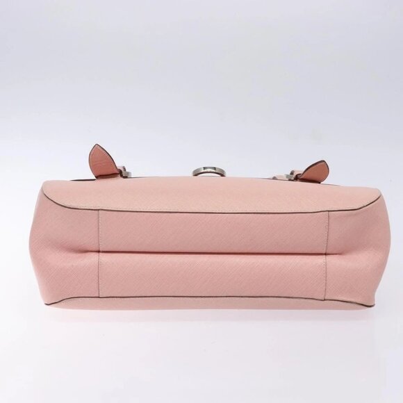 Salvatore Ferragamo Gancini Hand Bag Leather Pink Silver Auth 140343 - Picture 7 of 16